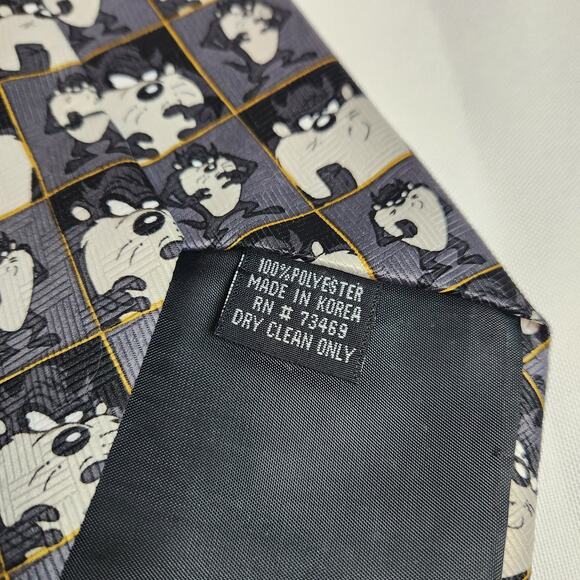 Tazmanian Devil Looney Tunes Tie Mens Dress Neck Cartoon 1999 Warner Bros. OS - Picture 4 of 6